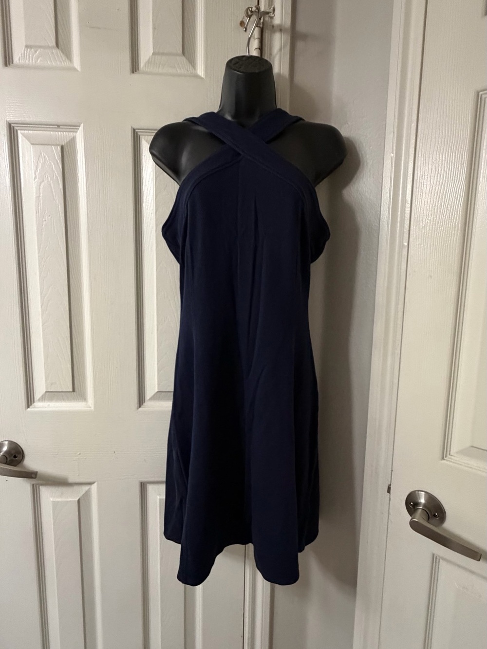 Lacoste Navy Criss Cross Neckline Sleeveless Tennis Dress UK 40/US 8-10